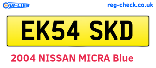 EK54SKD are the vehicle registration plates.