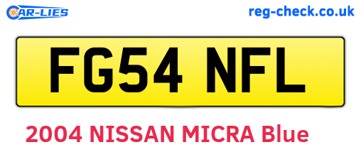 FG54NFL are the vehicle registration plates.