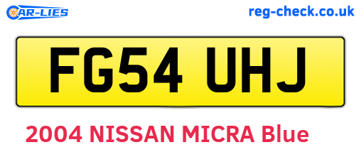 FG54UHJ are the vehicle registration plates.