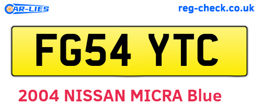 FG54YTC are the vehicle registration plates.
