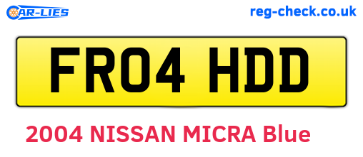 FR04HDD are the vehicle registration plates.