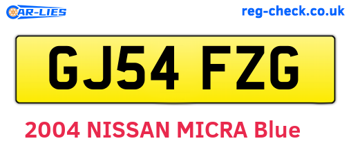 GJ54FZG are the vehicle registration plates.