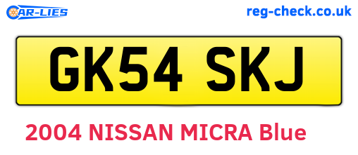 GK54SKJ are the vehicle registration plates.