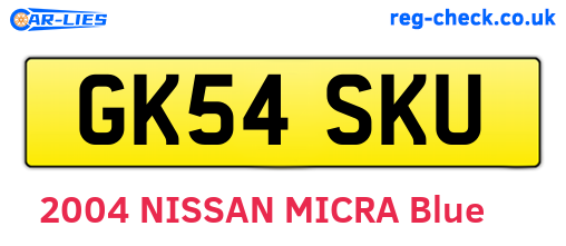 GK54SKU are the vehicle registration plates.