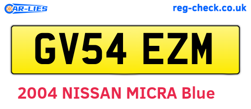GV54EZM are the vehicle registration plates.