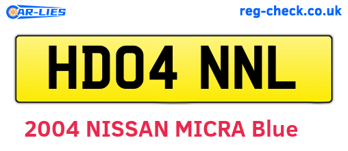 HD04NNL are the vehicle registration plates.