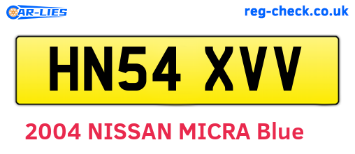 HN54XVV are the vehicle registration plates.