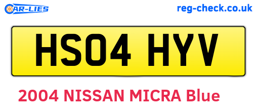 HS04HYV are the vehicle registration plates.