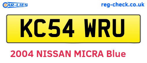 KC54WRU are the vehicle registration plates.