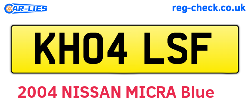 KH04LSF are the vehicle registration plates.