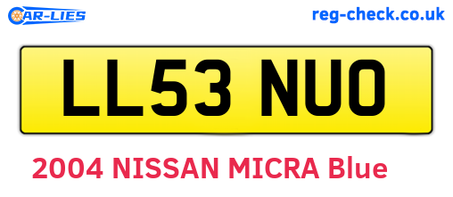 LL53NUO are the vehicle registration plates.