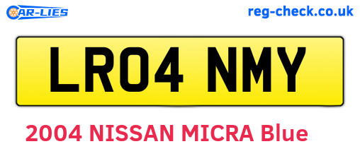 LR04NMY are the vehicle registration plates.