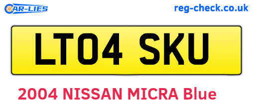 LT04SKU are the vehicle registration plates.