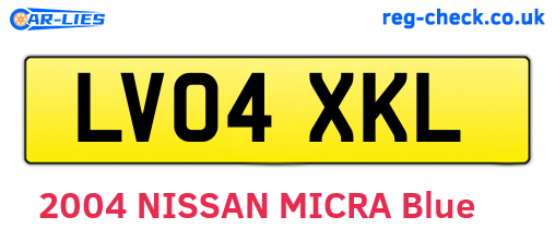 LV04XKL are the vehicle registration plates.