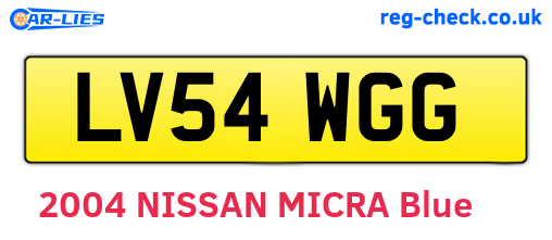 LV54WGG are the vehicle registration plates.