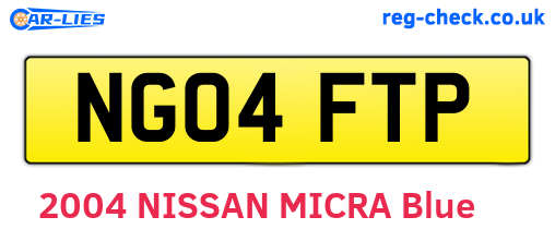 NG04FTP are the vehicle registration plates.