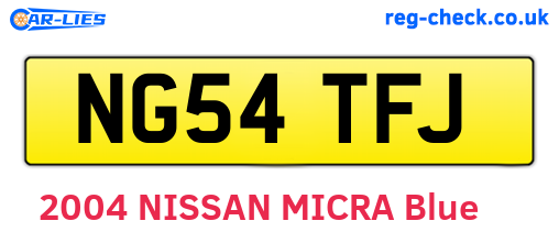 NG54TFJ are the vehicle registration plates.