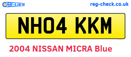 NH04KKM are the vehicle registration plates.