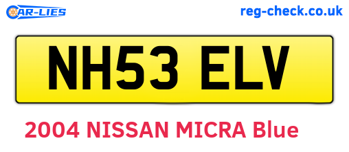 NH53ELV are the vehicle registration plates.
