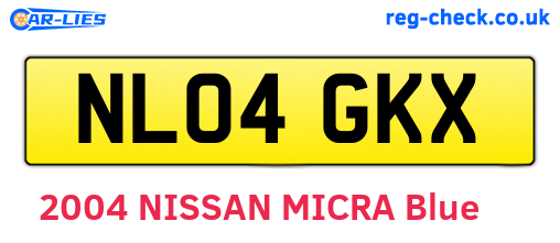 NL04GKX are the vehicle registration plates.