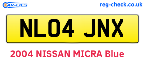 NL04JNX are the vehicle registration plates.