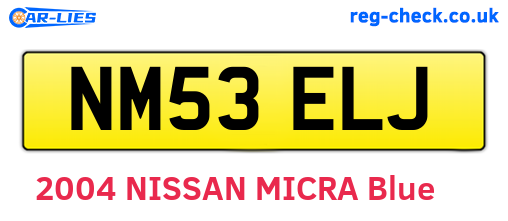 NM53ELJ are the vehicle registration plates.