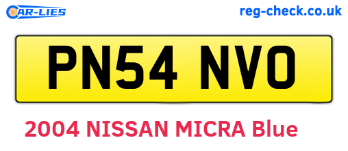 PN54NVO are the vehicle registration plates.