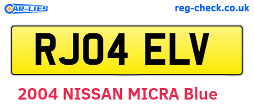 RJ04ELV are the vehicle registration plates.