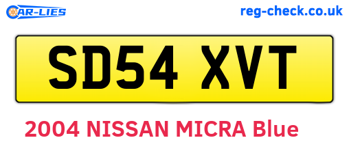 SD54XVT are the vehicle registration plates.