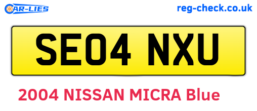 SE04NXU are the vehicle registration plates.