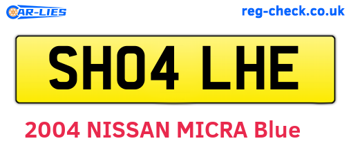 SH04LHE are the vehicle registration plates.