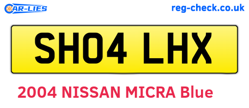 SH04LHX are the vehicle registration plates.