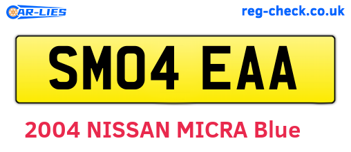 SM04EAA are the vehicle registration plates.