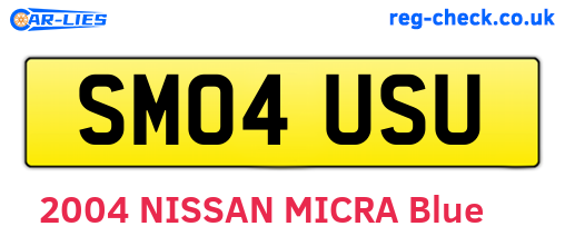 SM04USU are the vehicle registration plates.