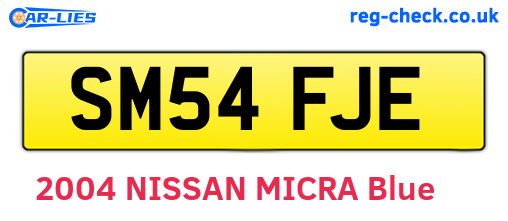 SM54FJE are the vehicle registration plates.
