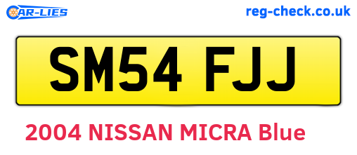 SM54FJJ are the vehicle registration plates.