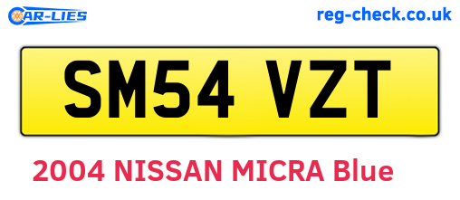 SM54VZT are the vehicle registration plates.