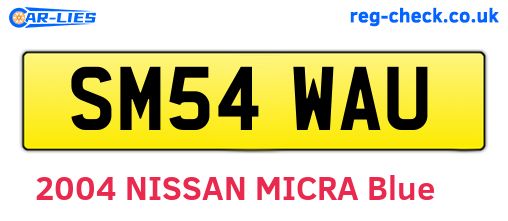 SM54WAU are the vehicle registration plates.
