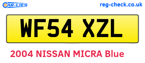WF54XZL are the vehicle registration plates.