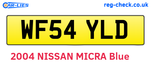 WF54YLD are the vehicle registration plates.