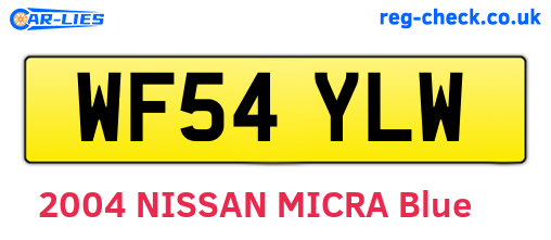 WF54YLW are the vehicle registration plates.