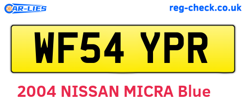 WF54YPR are the vehicle registration plates.