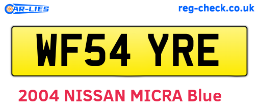 WF54YRE are the vehicle registration plates.