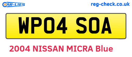WP04SOA are the vehicle registration plates.