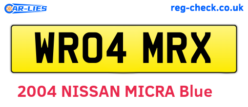 WR04MRX are the vehicle registration plates.