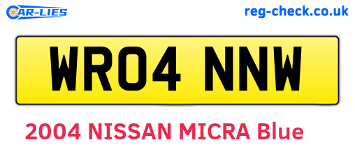 WR04NNW are the vehicle registration plates.