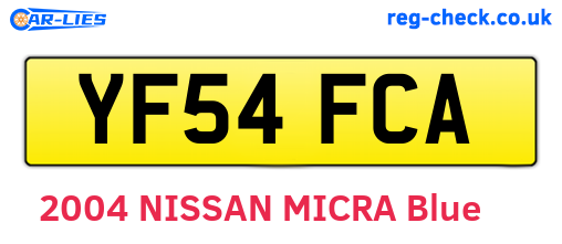 YF54FCA are the vehicle registration plates.