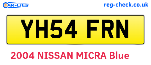 YH54FRN are the vehicle registration plates.