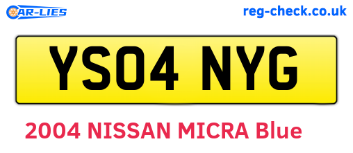 YS04NYG are the vehicle registration plates.