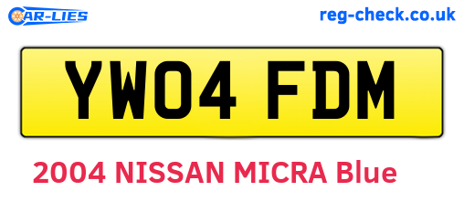 YW04FDM are the vehicle registration plates.